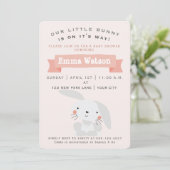 Cute Little Bunny - Baby shower Invitation Kaart (Staand voorkant)