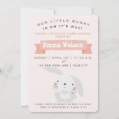 Cute Little Bunny - Baby shower Invitation Kaart (Voorkant)