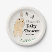 Cute Little Bunny Baby shower Papieren Bordje (Voorkant)