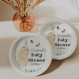 Cute Little Bunny Baby shower Papieren Bordje