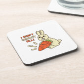 Cute Little Bunny die haar wortel houdt Bier Onderzetter (Linkerzijde)