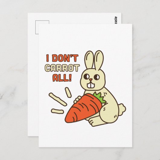 Cute Little Bunny die haar wortel houdt Briefkaart (Voorkant / Achterkant)