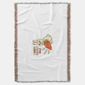 Cute Little Bunny die haar wortel houdt Deken (Voorkant Verticaal)