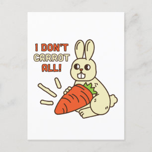 Cute Little Bunny die haar wortel houdt Feestdagenkaart