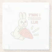 Cute Little Bunny die haar wortel houdt Glazen Onderzetter (Achterkant)