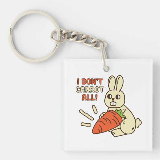 Cute Little Bunny die haar wortel houdt Sleutelhanger (voorkant)