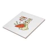 Cute Little Bunny die haar wortel houdt Tegeltje (Zijkant)