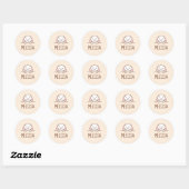 Cute Little Bunny Peking boven Custom Name 2 Ronde Sticker (Vel)