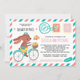 Cute Little Bunny Postman | Baby shower per post Kaart