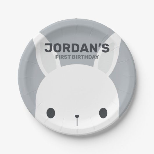 Cute Little Bunny Rabbit Birthday Paper Bord (Voorkant)