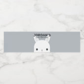 Cute Little Bunny Rabbit Birthday Waterfles Etiket (Enkel label)