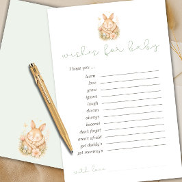 Cute Little Bunny Wishes Voor Babys Advieskaart