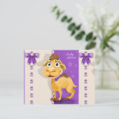 Cute Little Camel Baby shower Uitnodiging Briefkaart (Staand voorkant)