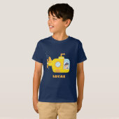 Cute Little Captain Submarine Boys T-shirt (Voorkant volledig)
