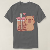 Cute Little Capybara Hugs Bubble Tea T-shirt (Design voorkant)