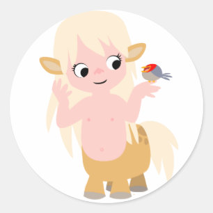 Cute Little Cartoon Centauress Baby T-Shirt Ronde Sticker