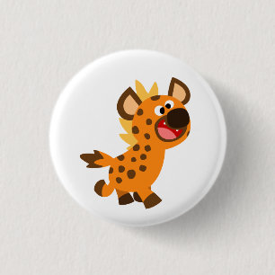 Cute Little Cartoon Hyena Button Badge