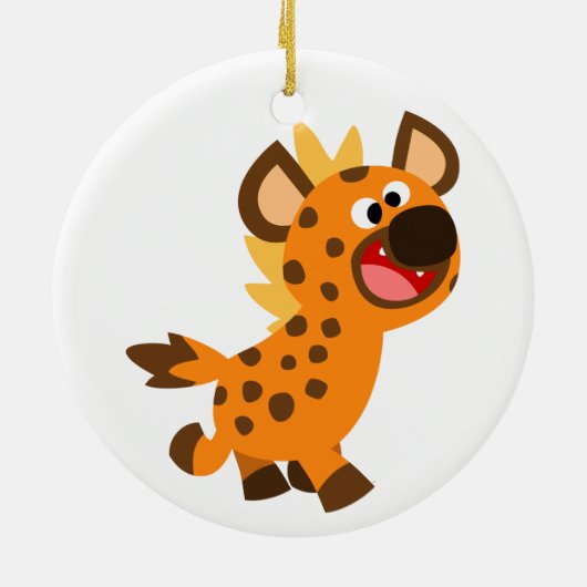 Cute Little Cartoon Hyena Ornament (Achterkant)