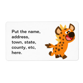 Cute Little Cartoon Hyena Shipping Label