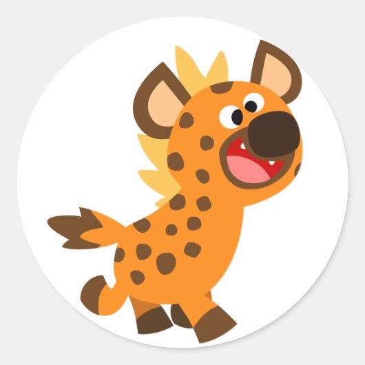 Cute Little Cartoon Hyena Sticker (Voorkant)