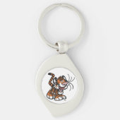 Cute Little Cartoon Tiger Metal Sleutelhanger (Voorkant)