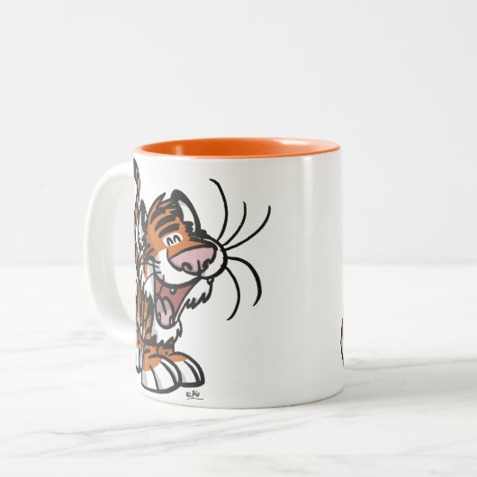 Cute Little Cartoon Tiger Mok (Voorkant links)