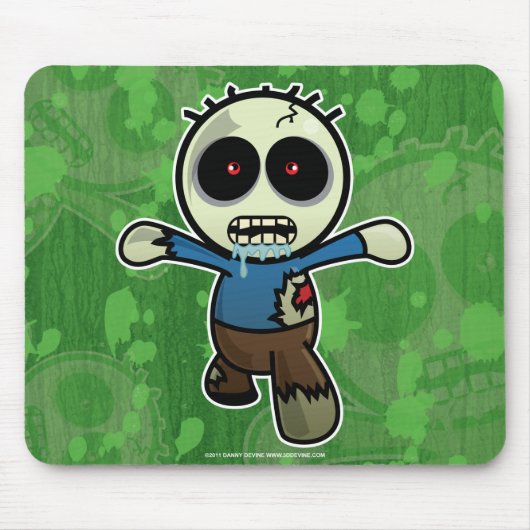 Cute Little Cartoon Zombie Muismat (Voorkant)