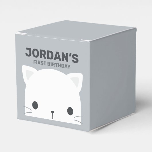 Cute Little Cat Birthday Bedankdoosjes (Voorkant Zijde)