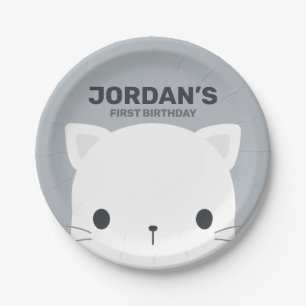 Cute Little Cat Birthday Papieren Bordje