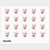 Cute little cat with deer horns vierkante sticker (Vel)