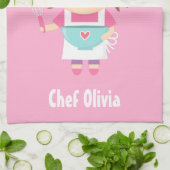 Cute Little Chef Baker Girl persoonlijke Theedoek (Gevouwen)