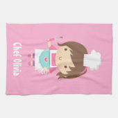 Cute Little Chef Baker Girl persoonlijke Theedoek (Horizontaal)