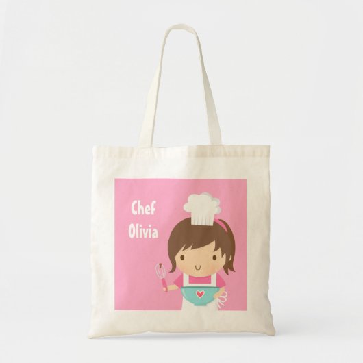 Cute Little Chef Baker Girl persoonlijke Tote Bag (Voorkant)