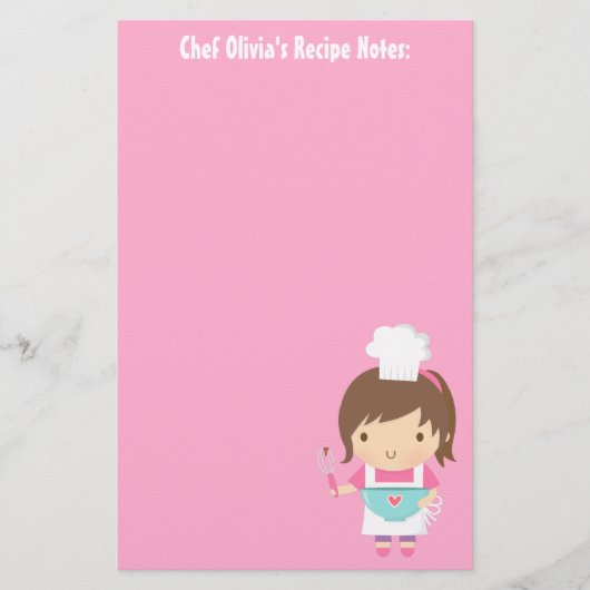 Cute Little Chef Baker Girl Recipe (Voorkant)