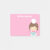 Cute Little Chef Baker Girl Recipe Post-it® Notes (Voorkant)