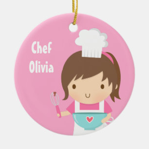 Cute Little Chef Baker Girls Room Decor Keramisch Ornament