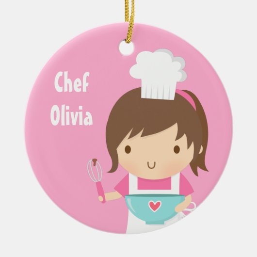 Cute Little Chef Baker Girls Room Decor Keramisch Ornament (Voorkant)
