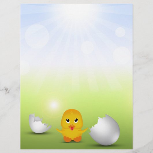 Cute Little Chick - Kinder Letterhead Stationery (Voorkant)