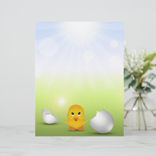 Cute Little Chick - Kinder Letterhead Stationery (Staand voorkant)
