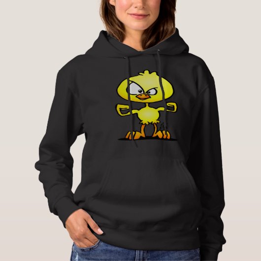 Cute Little Chick Showing Off Its Muscles Hoodie (Voorkant)