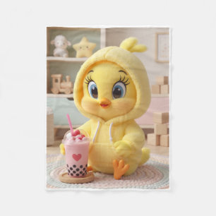 Cute Little Chicks Met Thee En Zoete Vlies Deken