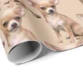 Cute Little Chihuahua Pet Animal Pattern Cadeaupapier (Rol Hoek)