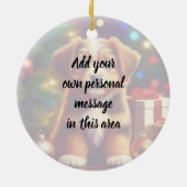 Cute Little Christmas Puppy Keramisch Ornament (Achterkant)