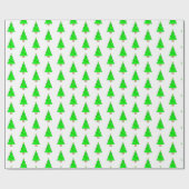 Cute Little Christmas Trees Cadeaupapier (Vlak)