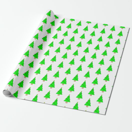 Cute Little Christmas Trees Cadeaupapier (Uitgerold)