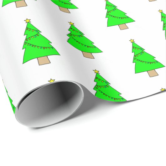 Cute Little Christmas Trees Cadeaupapier (Rol Hoek)
