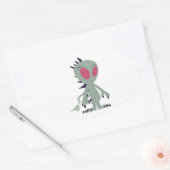 Cute little Chupacabra Ovale Sticker (Envelop)