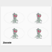 Cute little Chupacabra Ovale Sticker (Vel)
