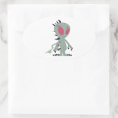 Cute little Chupacabra Ovale Sticker (Tas)