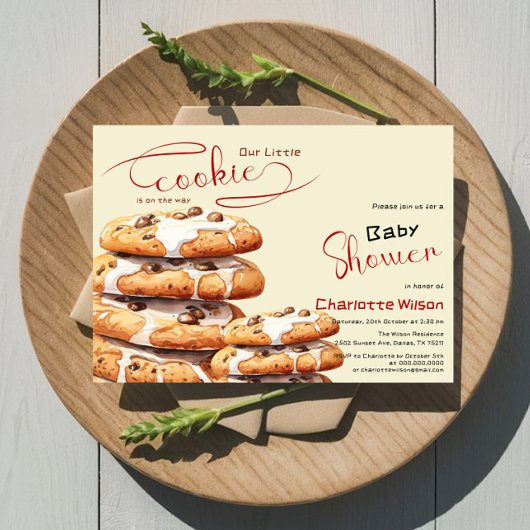 Cute Little Cookie Baby Shower Kaart